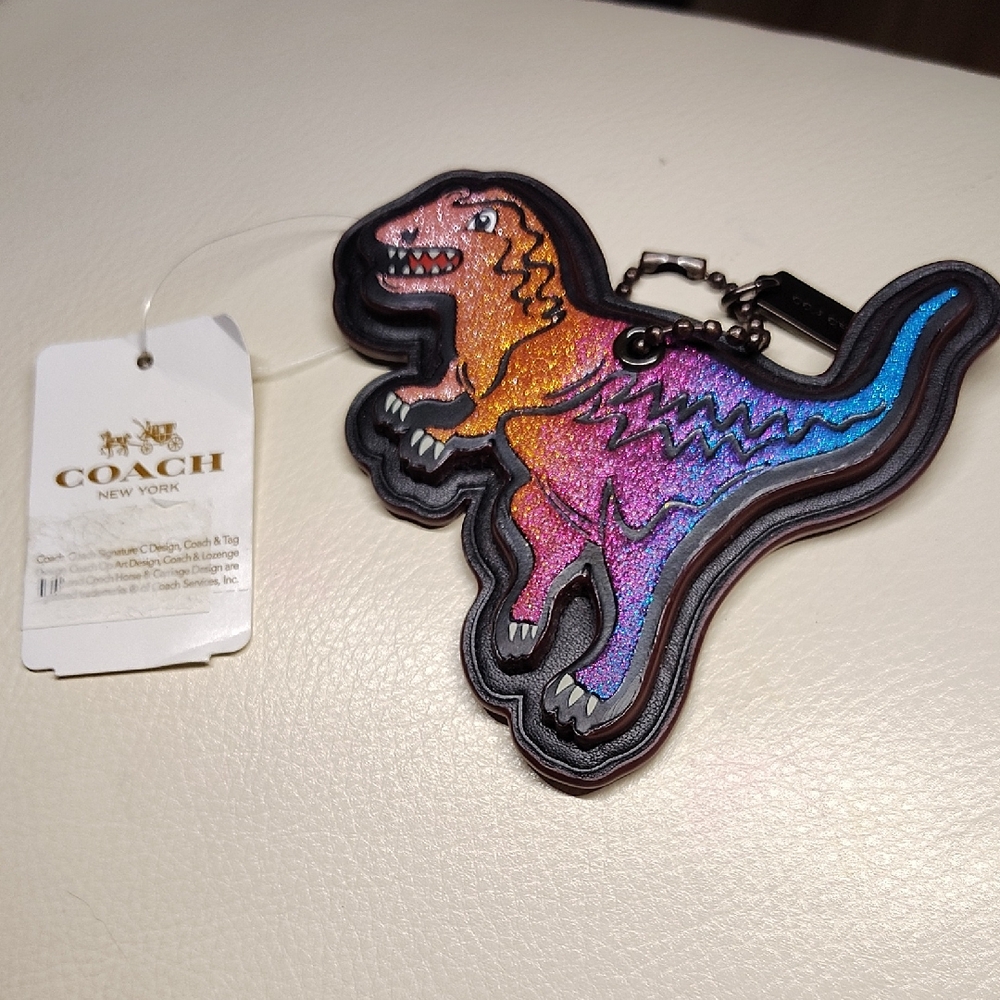 Coach Multicolor Rexy Dinosaur Keychain